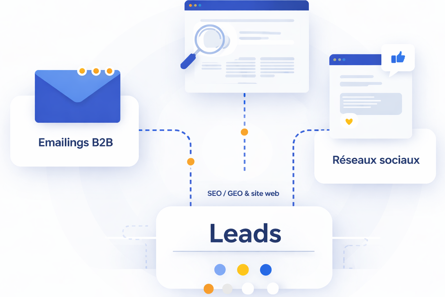 Illustration des leviers de génération de leads